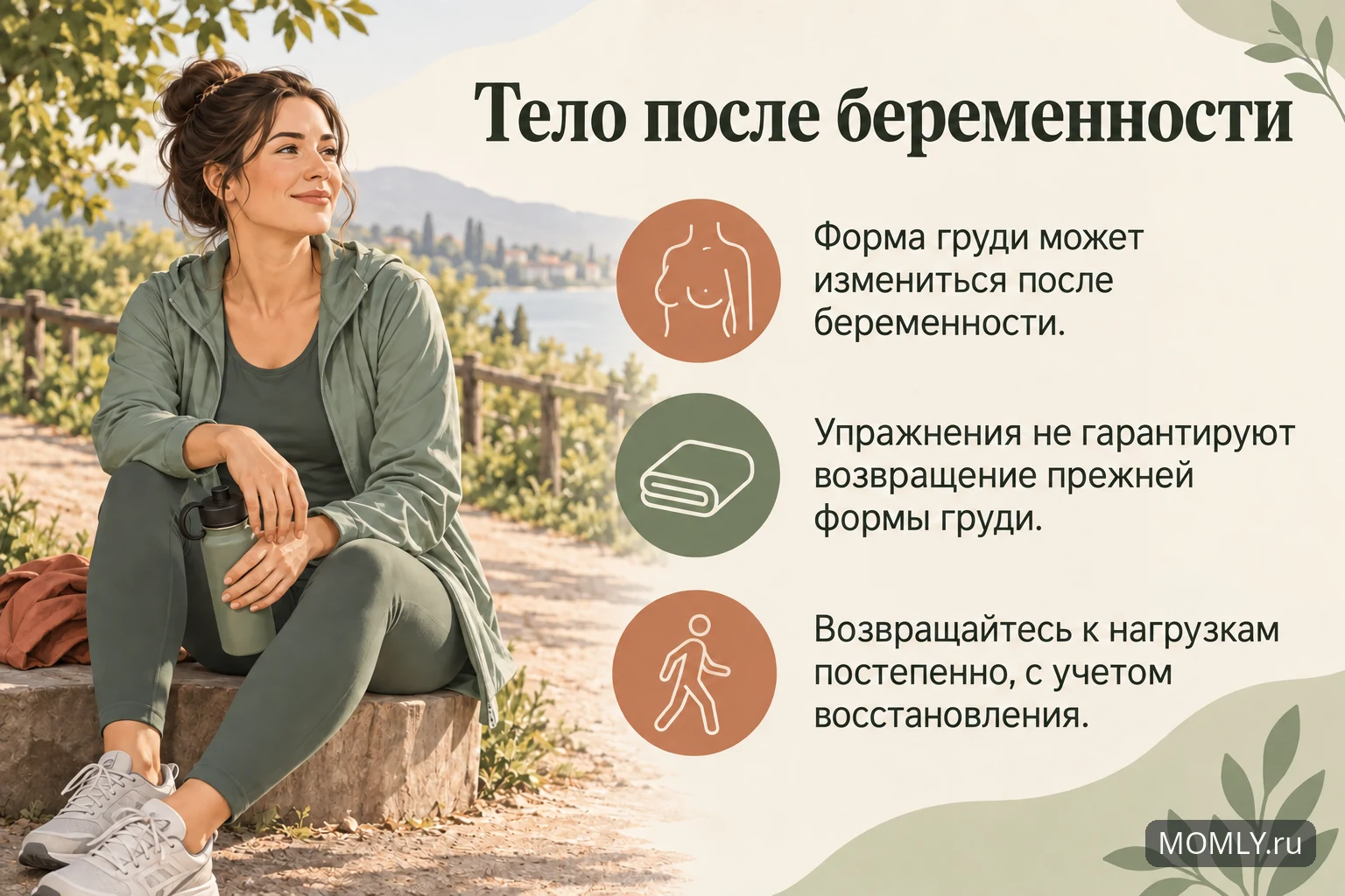 Изменения тела после беременности и постепенное возвращение к нагрузкам без обещаний прежней формы груди