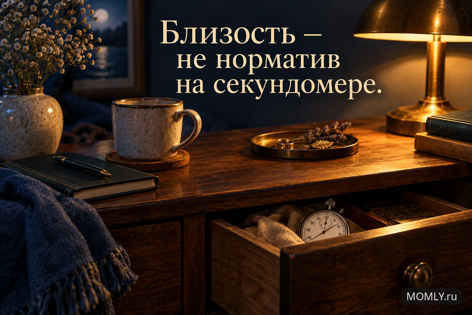 Юмористическая карточка о близости без соревнования со временем