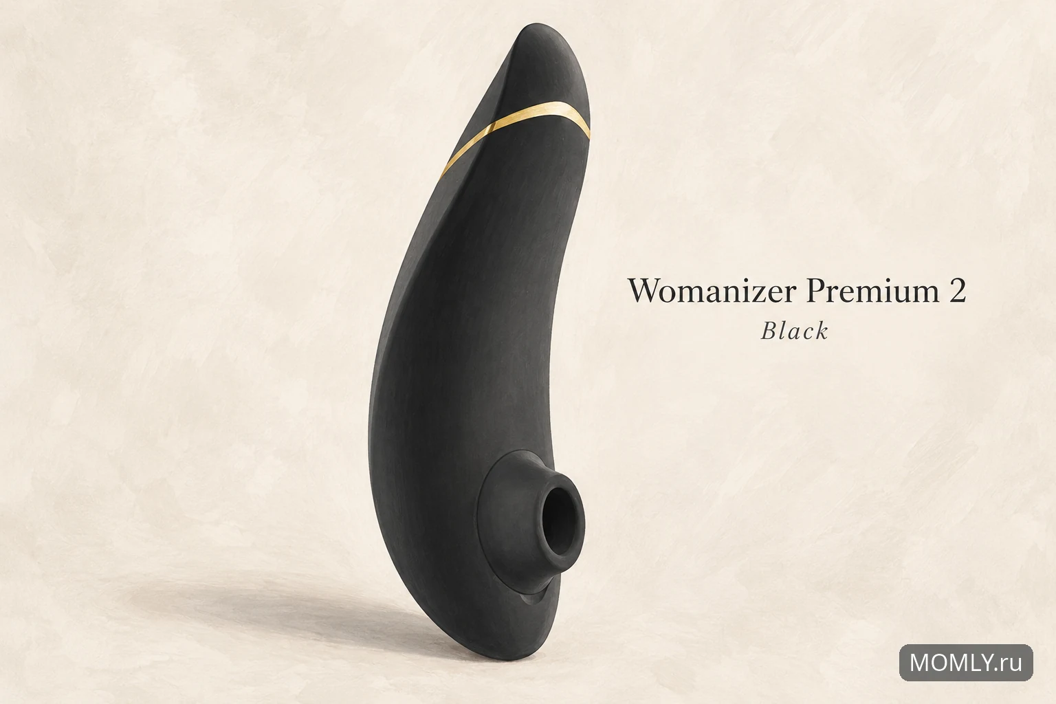 Иллюстрация Womanizer Premium 2 Black: боковой ракурс и съёмная насадка