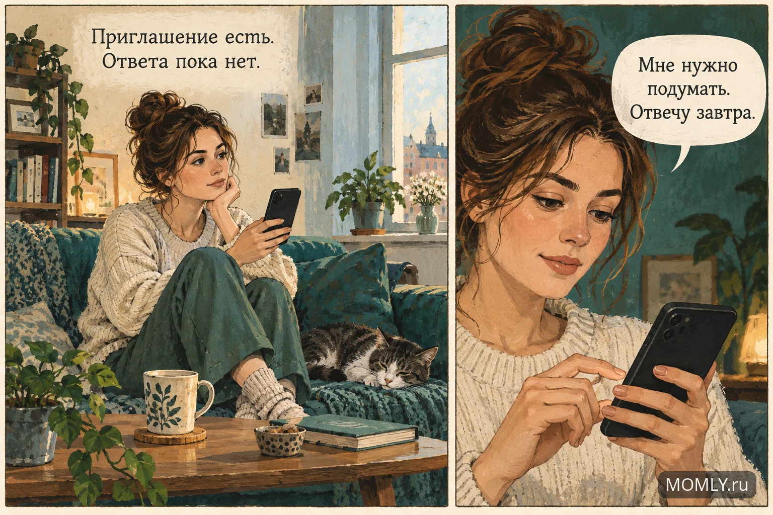 Комикс о ясном ответе на приглашение